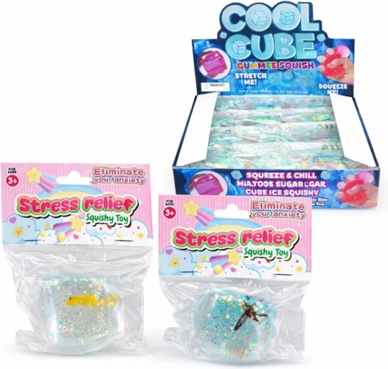 Relaksacijska antistresna kocka s ribicom 5 cm