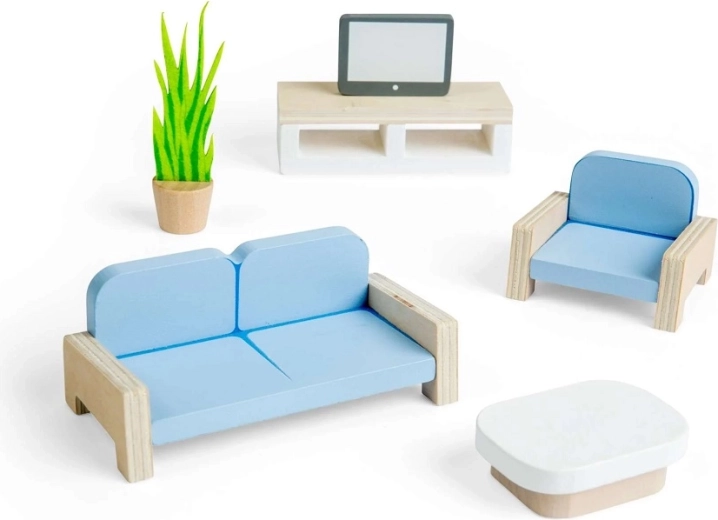 Bigjigs Toys drveni namještaj za kućicu – dnevni boravak