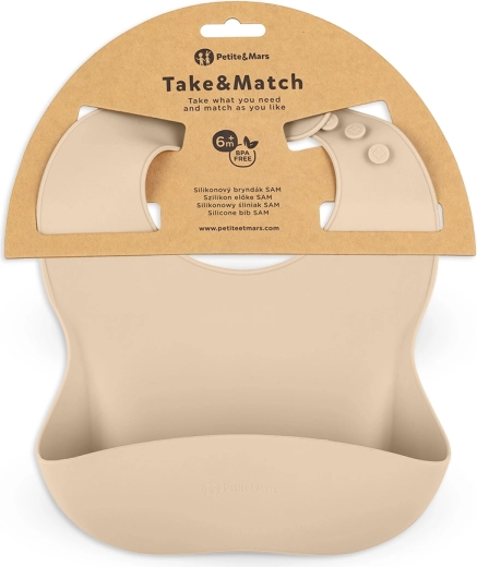 Petite&Mars silikonski slinček Take&Match desert sand