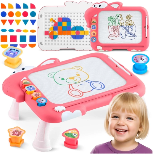 Magnetska ploča za crtanje i tangram stolić za djecu 3-u-1 RICOKIDS