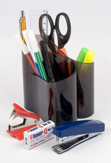 Stalak za olovke ICO Lux, prozirno crna