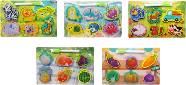 Drvene slagalice za djecu s pločom i flomasterom