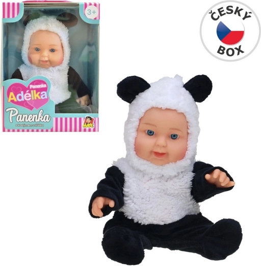 Lutka s životinjskim kostimom panda 22,5 cm