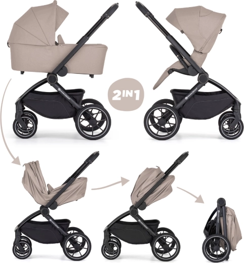 Petite&Mars kombinirana kolica Scout 2u1 Anthracite Moon