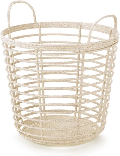 Koš s ručkama Zanzi Basket Eco Wood 43 cm – krem