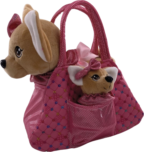 Plush Bag with Chihuahua and Puppy