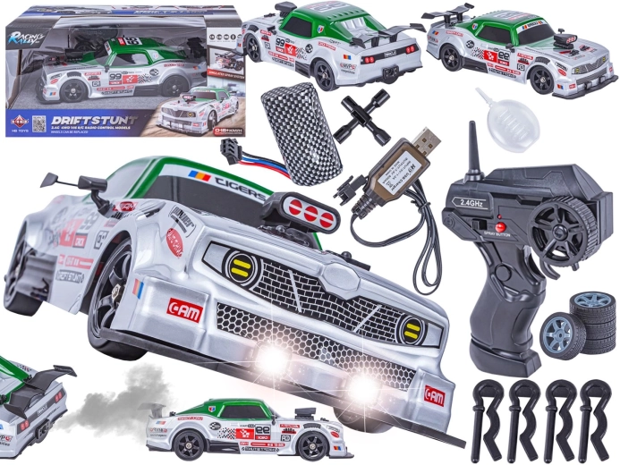RC drift auto Dodge 1:16 4WD 2,4 GHz s parom i LED svjetlima - 1 komad