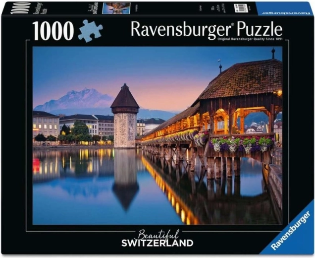 Ravensburger slagalica Beautiful Switzerland: Kapličkový most, Luzern - 1000 dijelova