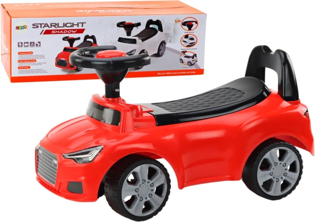 Guralica s naslonom, trubom i pretincem za pohranu – crvena