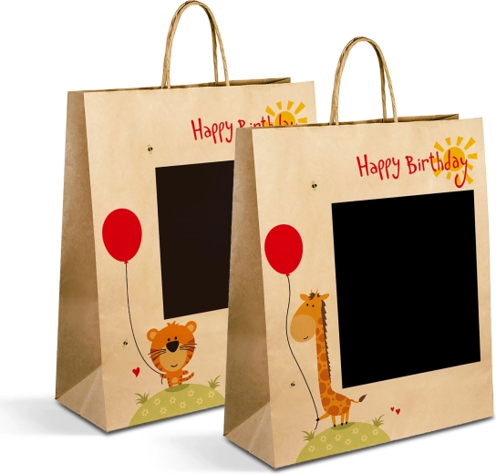 Kraft Paper Gift Bag for a Bottle 26.5 × 12.7 × 33 cm - 1 piece