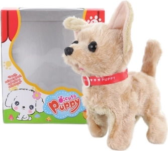 Hodajući smeđi psić na baterije