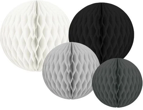 JaBaDaBaDo paper honeycomb decorations black mix (4 pcs)