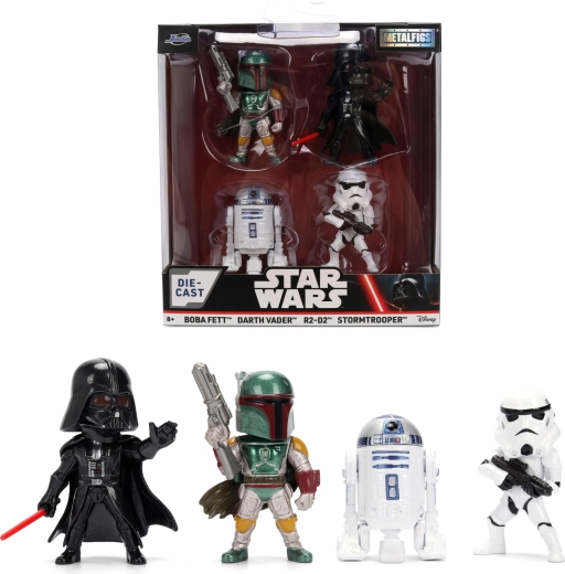 Set od 4 figurica STAR WARS Metalfigs – Darth Vader, R2‑D2, Stormtrooper i Boba Fett