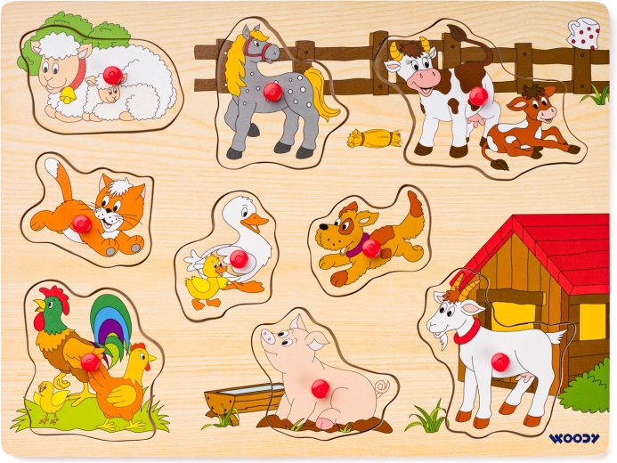 Puzzle na ploči životinje na farmi