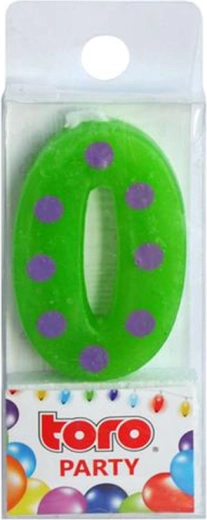 Rođendanska tortna svjećica broj 0 TORO za utaknuti 4,5 cm