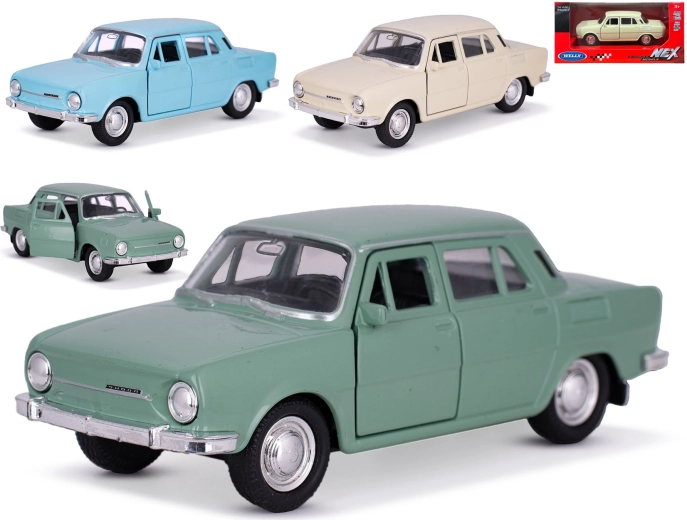Metalni model automobila Škoda 100 Welly 1:34–1:39 s mehanizmom na navijanje