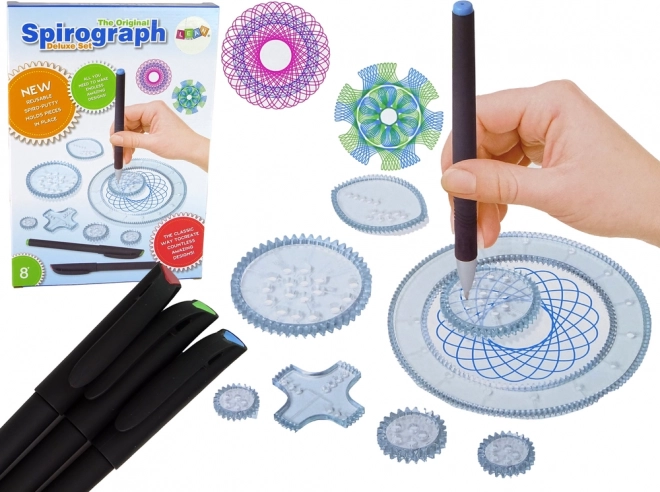 Edukativni spirograf s flomasterima i šablonama