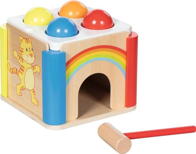Drvena kocka za zabijanje „Rainbow” s izmjenjivim bočnim stranicama – 1 komad