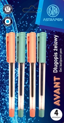 Gel olovka ASTRA Avant 0,7 mm, set 4 kom