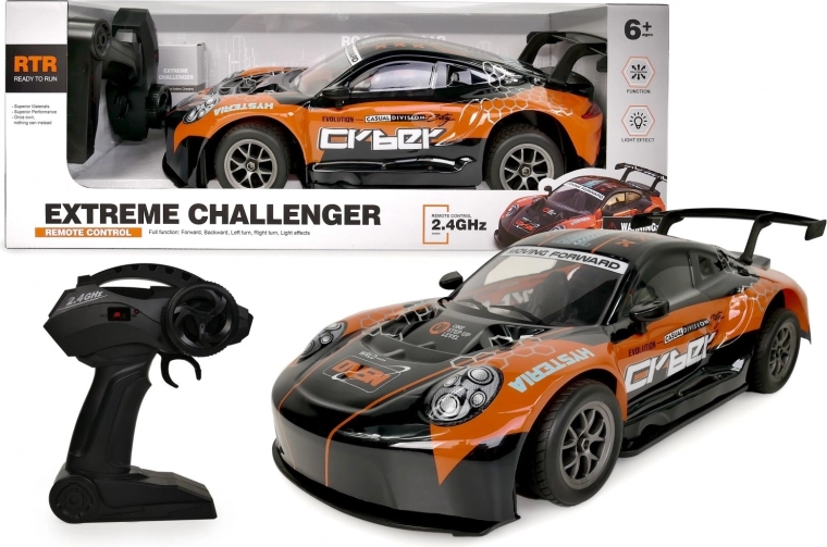 Narančasti RC auto 1:8 s osvijetljenom karoserijom 2,4 GHz