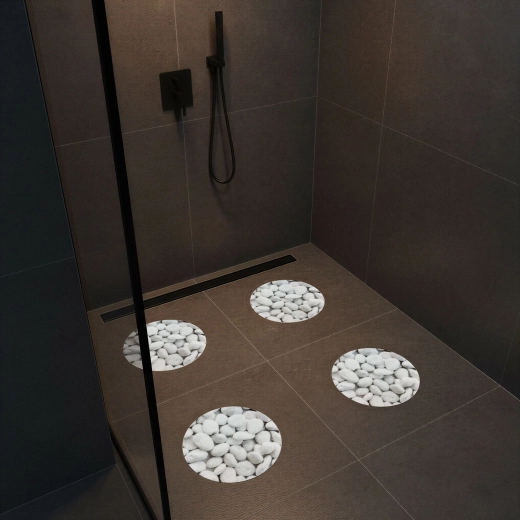 Self-Adhesive Non-Slip Set with Pebble Pattern, 4 pcs, 19 cm