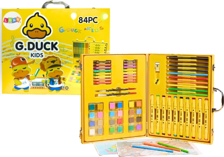 Likovna set u žutom koferiću žuta patka, 84 dijela