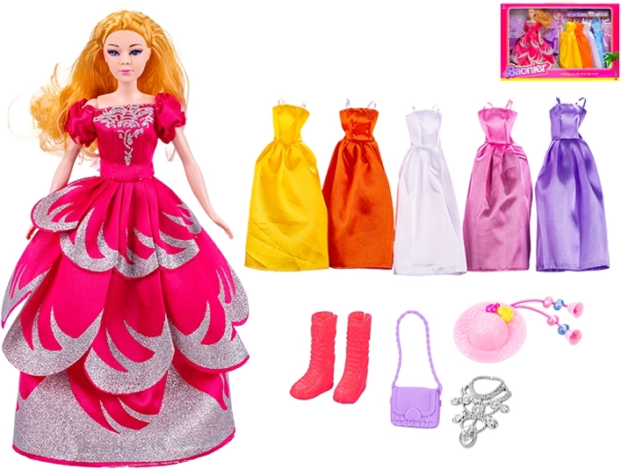 Modna lutka 29 cm s haljinama i dodacima