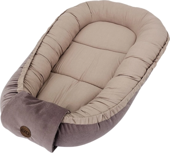 EKO pamučno gnijezdo za bebe od baršuna 85 × 50 cm – Tamno ružičasta