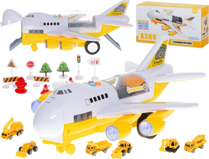 Transport aircraft with 6 construction vehicles