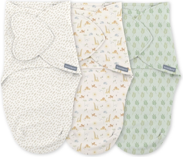 Ingenuity SwaddleMe povojna za bebe Ulitka od pamuka 1 TOG, safari, 3 komada