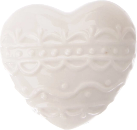 Porculansko bijelo srce 6 × 4 × 6 cm