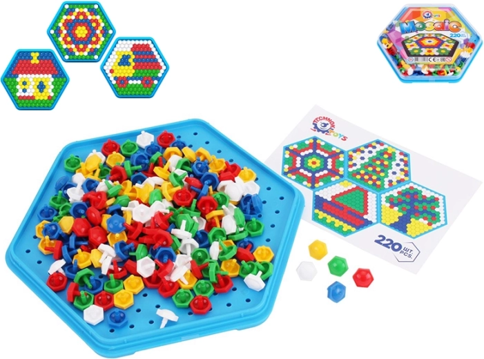 Mozaikna igra Šesterokut 220 kom s prozirnim poklopcem