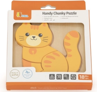 Viga Wooden Puzzle with a Ginger Kitten