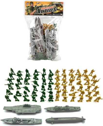 Vojni set figurica vojnika s ratnim plovilima 76 kom