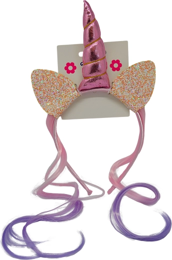Traka za kosu s jednorogom i šarenim pramenovima za djecu