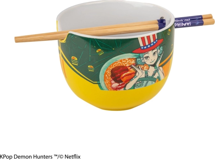 K-pop Demon Hunters ramen bowl with chopsticks – Zoey Hamburger
