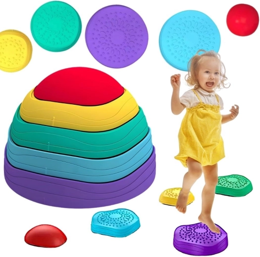 Sensory balance trail – colorful stepping stones for kids, 5 pcs