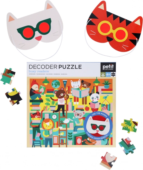 Petit Collage puzzle knjižnica s 3D naočalama