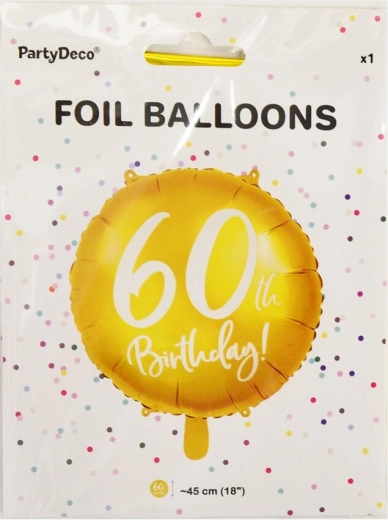 Foli balon broj 60 zlatni 45 cm