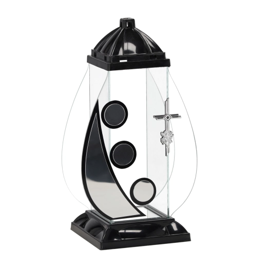 Lampion Art Deco u obliku križa crni