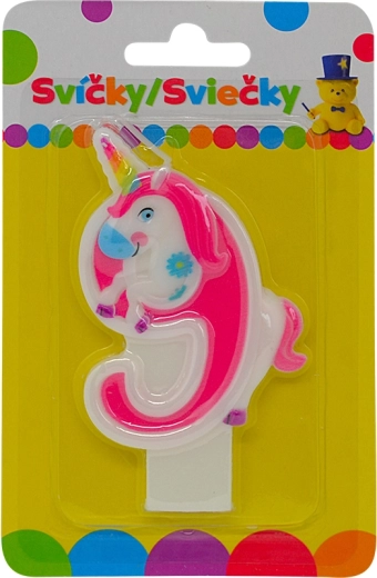 Rođendanska svijeća s jednorogom – broj 9