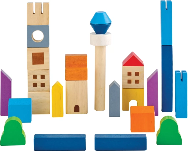 PlanToys wooden city building set (27 pieces)