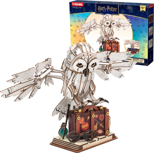 Puremind Harry Potter drvena 3D slagalica Hedviga s pomičnim krilima