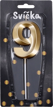 Zlatna party svijeća - broj 9