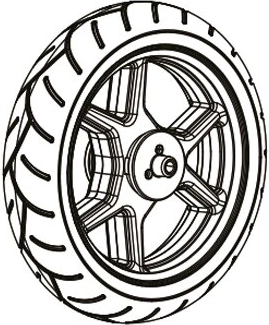 Round rubber wheel for children's electric ride-on vehicle Aprilia Dorsoduro 900 12 V - 1 piece