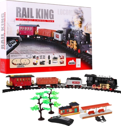 Daljinski upravljana dječja željeznička pruga sa svjetlima i dimom 3+
