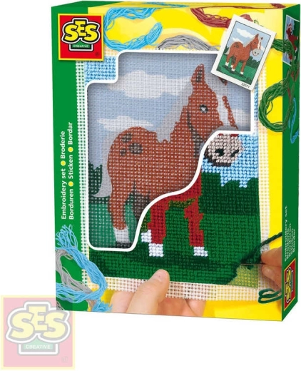 SES Creative set za vezenje s podlogom konj