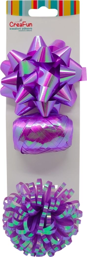 Poklon set ljubičasti s duhovitim sjajem – vrpca 10 m i 2 mašne