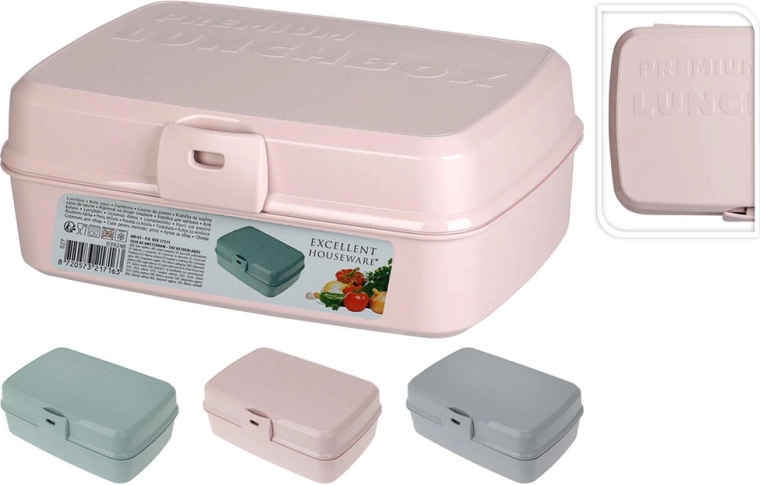 Kutija za užinu s kopčastim zatvaračem 21 × 15 × 8,5 cm, mix boja