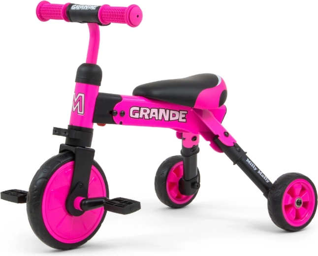 Milly Mally Grande 2-in-1 Pink Children's Balance Bike and Tricycle